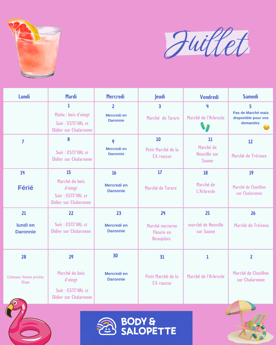planning juillet